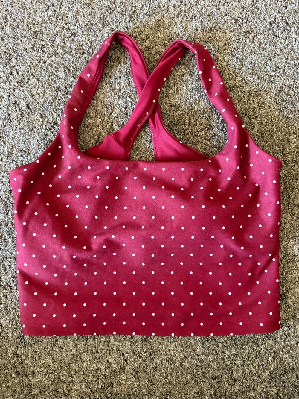 Abercrombie & Fitch Red Polka Dot Cropped Sports Bralette